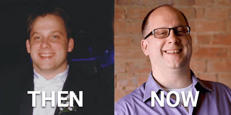 Aaron Fickes in 1998 and 2023