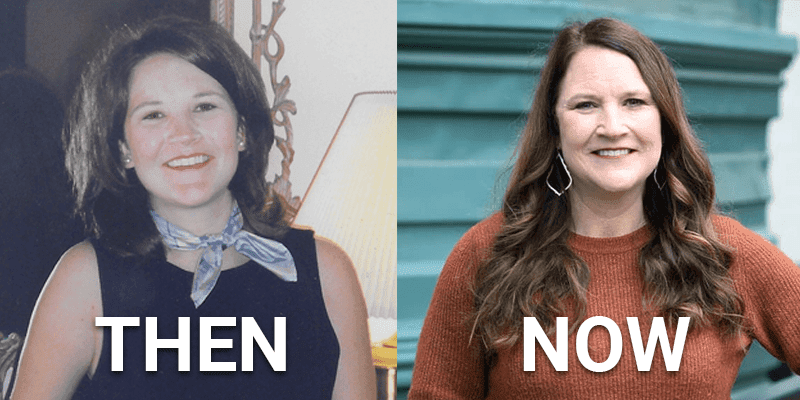 Abbie DeBlank in 1998 and 2023