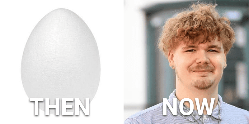 Tanner Grimes in 1998 and 2023